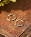 A & M 925 Sterling Silver Single Row Huggie Earrings