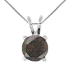Vir Jewels 1 Cttw Champagne Diamond Solitaire Pendant 14k White Gold Round With Chain In Brown