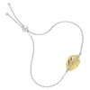 Vir Jewels 1/20 Cttw Diamond Bolo Bracelet Yellow Gold Plated Over Sterling Silver Leaf In Silver