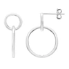 A & M Sterling Silver Double Circle Hoop Earrings