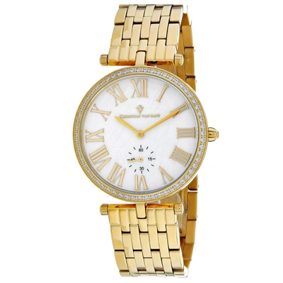 Christian Van Sant Hush Quartz Ladies Watch Cv0292 In Gold Tone / Mop / Mother Of Pearl / Yellow