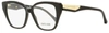 Roberto Cavalli Women's Square Eyeglasses Rc5083 Orciano 001 Black/gold 53mm
