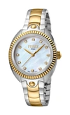 FERRE MILANO LADIES WHITE MOP DIAL SS / GP WATCH