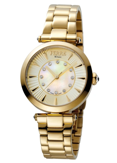 Ferre Milano Women's Dark Blue Dial Stainless Steel Watch In Gold
