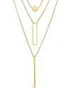 Sterling Forever Triple Layer Pendant Necklace-gold In Silver