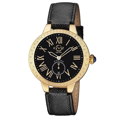 Gv2 Astor Women's Watch Black Dial Calfskin Leather Strap