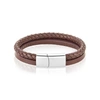 ADORNIA LEATHER COMBO BRACELET SILVER