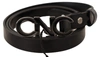 Costume National Black Leather Letter Logo Buckle Belt In Black