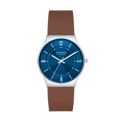 SKAGEN GRENEN MEN'S THREE-HAND, SILVER-TONE AT LEAST 50% RECYCLED STAINLESS STEEL WATCH