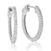 VIR JEWELS 1/4 CTTW ROUND LAB GROWN DIAMOND HOOP EARRINGS .925 STERLING SILVER PRONG SET SIZE 3/4 INCH