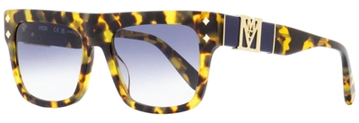 Mcm Unisex Rectangular Sunglasses 733sl 244 Tokyo Tortoise 54mm In Blue