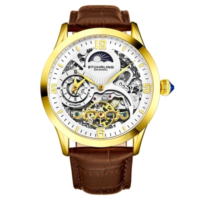 Stuhrling Original Special Reserve Automatic 44mm Skeleton In Gold