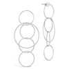 Sterling Forever Linked Hoop Drop Earrings In Silver