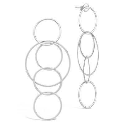 STERLING FOREVER LINKED HOOP EARRINGS-ROSE GOLD
