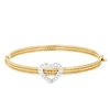 Vir Jewels 1/5 Cttw Diamond Bangle Bracelet Yellow Gold Plated Over Sterling Silver Cable In Gold