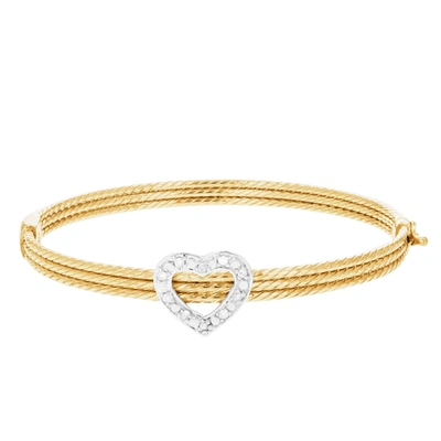 Vir Jewels 1/5 Cttw Diamond Bangle Bracelet Yellow Gold Plated Over Sterling Silver Cable