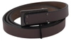Costume National Brown Leather Tactical Logo Buckle Dark In Black