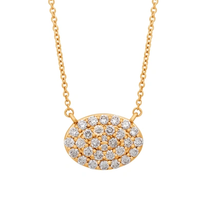 Tresorra 18k Rose Gold Oval Cluster Diamond Necklace In Yellow