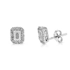 VIR JEWELS 1/10 CTTW DIAMOND EARRINGS IN .925 STERLING SILVER PUSH BACKS EMERALD SHAPE