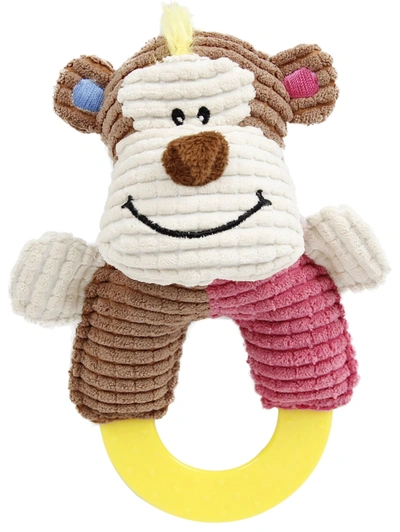 Pet Life Ring O Round Plush Squeaking And Rubber In Pink