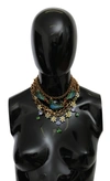 DOLCE & GABBANA Dolce & Gabbana Parrot Crystal Floral Charm Statement Women's Necklace