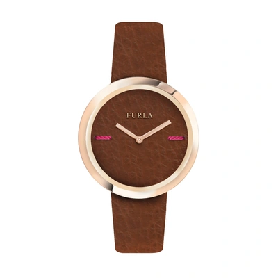 Furla Women's My Piper Brown Dial Calfskin Leather Watch