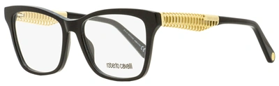 Roberto Cavalli Women's Rectangular Eyeglasses Rc5089 001 Black/gold 53mm