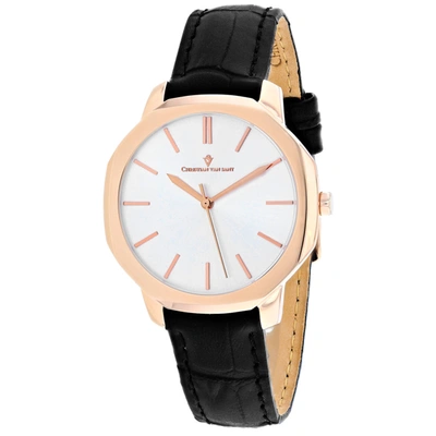 Christian Van Sant Women's Silver Dial Watch In Black / Gold Tone / Rose / Rose Gold Tone / Silver