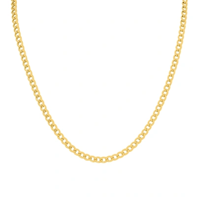 Monary 14k Yellow Gold Filled 4.1mm Curb Link Chain With Lobster Clasp - 18 Inch In White