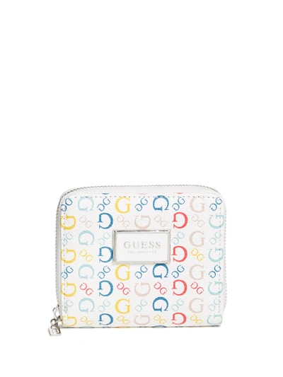 Guess Factory Abree Saffiano Zip Wallet In Multi