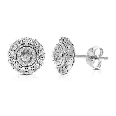 Vir Jewels 1/10 Cttw Round Lab Grown Diamond Stud Earrings Round Studs For Her .925 Sterling Silver Prong Set