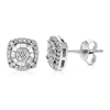 VIR JEWELS 1/5 CTTW ROUND CUT LAB GROWN DIAMOND EARRINGS SQUARE STUDS IN .925 STERLING SILVER PRONG SET