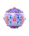 Jay Strongwater Opulent Kilim Pattern Glass Ornament In Multi