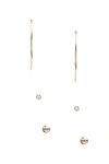 Guess Factory Gold-tone Logo Hoop And Stud Earrings Set In Gold