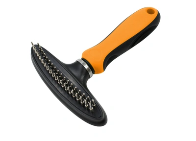 Pet Life Flex Series Dual Row Grooming Rake Pet Comb In Green