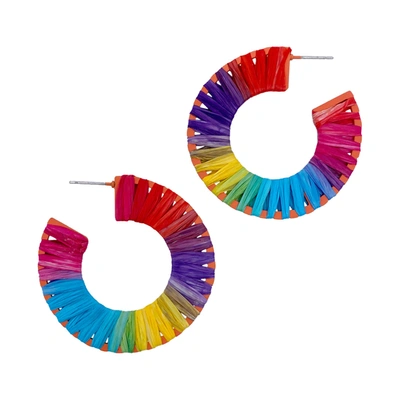 Adornia Colorful Thread Fiesta Hoop Earrings In Multi