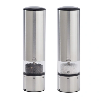 Peugeot Elis Sense Electric Salt & Pepper Mill Set, Stainless In Silver