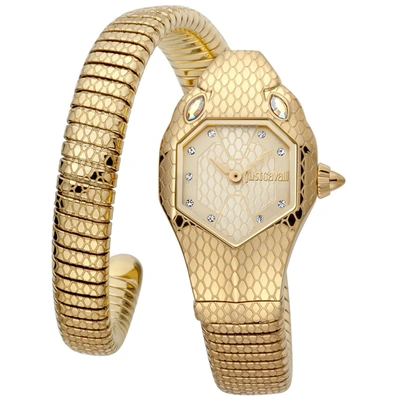 Just Cavalli Snake Gold-tone Dial Ladies Watch Jc1l177m0025 In Gold / Gold Tone / Yellow