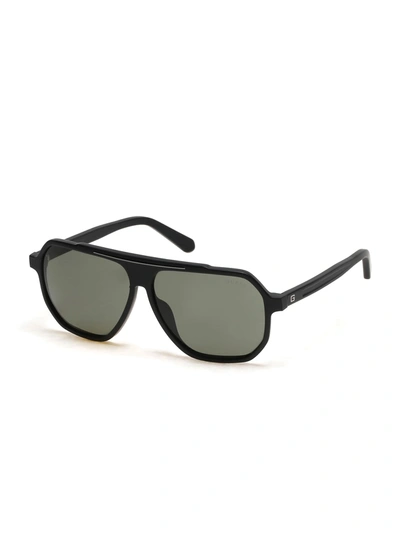 Guess Factory Plastic Logo Temple Aviators In Grey