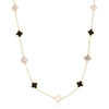 THE LOVERY MINI MOTHER OF PEARL AND ONYX CLOVER NECKLACE