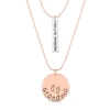 Rachel Glauber Ra 18k Rose Plated Double Heart Necklace In Pink
