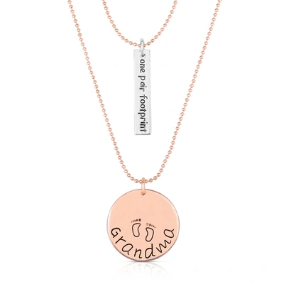 Rachel Glauber Ra 18k Rose Plated Double Heart Necklace In Pink