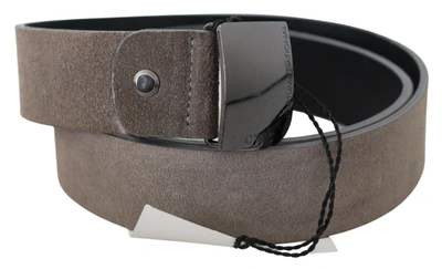 Costume National Leather Square Logo Buckle Women's Belt In Brown