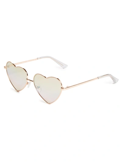 Guess Factory Girl's Pink Heart Sunglasses In White