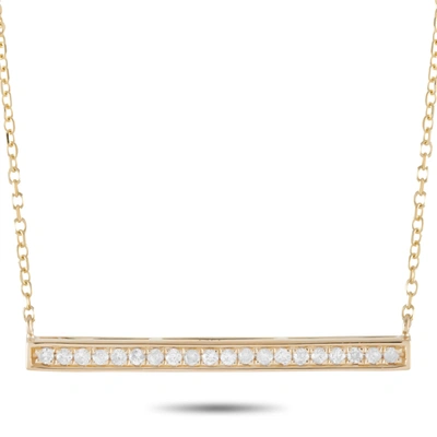 Non Branded Lb Exclusive 14k Yellow Gold 0.10ct Diamond Pendant Necklace In Silver