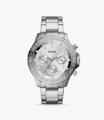 Fossil Men's Bannon Multifunction Stainless Steel Silver-tone Bracelet Watch 45mm