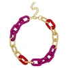 ADORNIA OVERSIZED COLOR LINK NECKLACE GOLD