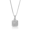 Vir Jewels 1/10 Cttw Lab Grown Diamond Square Pendant Necklace .925 Sterling Silver 1/4 Inch With 18 Inch Chain In Silver
