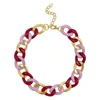 ADORNIA PINK CURB CHAIN NECKLACE GOLD