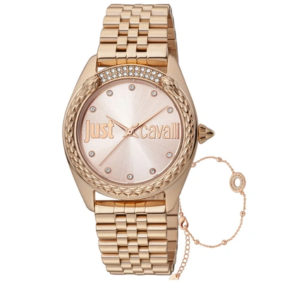 Just Cavalli Women's Classic Rose Gold Dial Watch In Beige